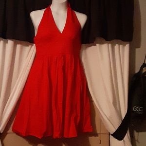 Red Halter style dress
